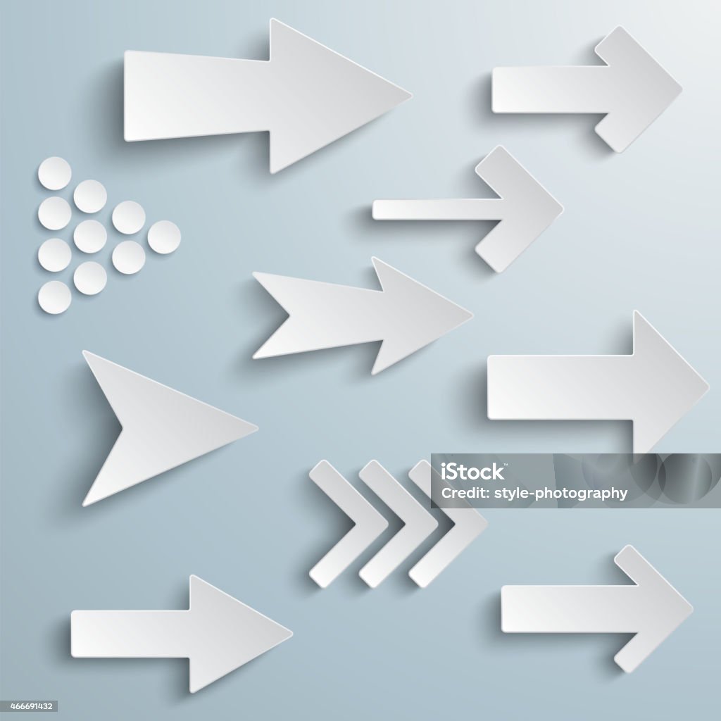 White Parallel Arrows Different White Arrows Stock Illustration - Download Image Now - Arrow ...