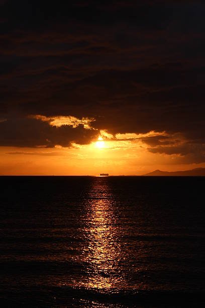 Sunset at the seaside stock photo