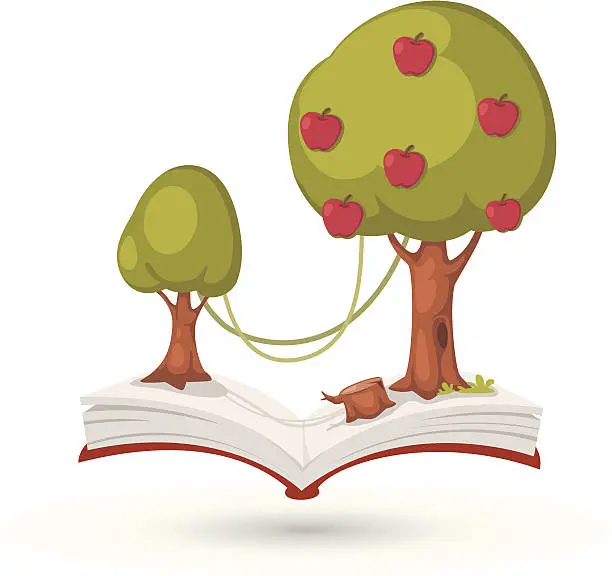 Vector illustration of The apple tree book