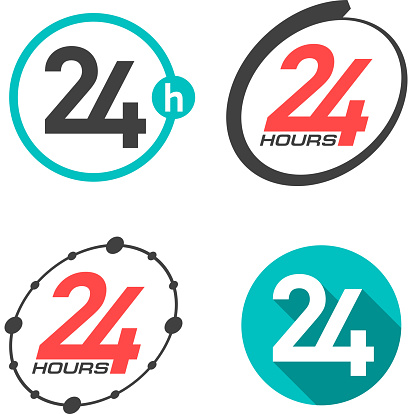 Twenty four hours a day icons