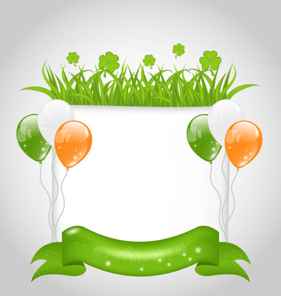 ładny natura tło do st. patrick's day - clover ribbon march northern ireland stock illustrations