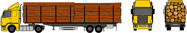 트럭 - truck lumber industry log wood stock illustrations