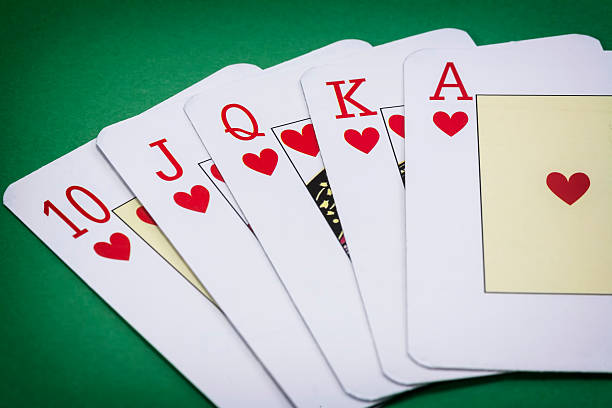 istock cards poker deck English, royal flush 466698599
