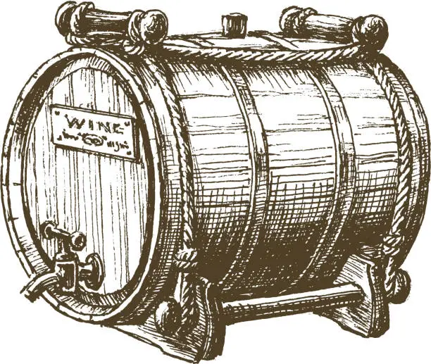 Vector illustration of barrel of wine vector logo design template. beer or alcohol