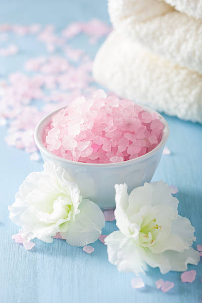 istock spa aromatherapy set with azalea flowers and herbal salt 466700854