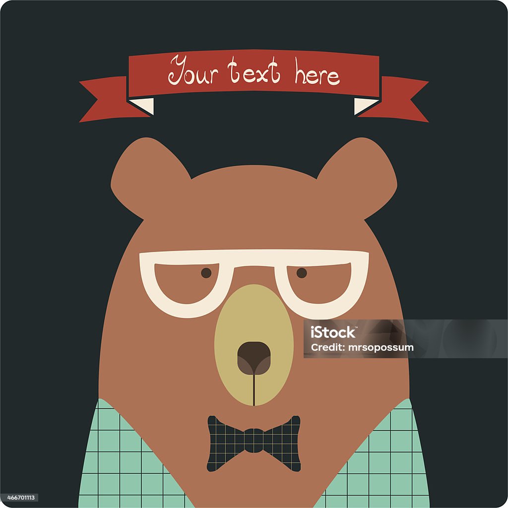 Hipster Bear With Copy Space Bear stock vector