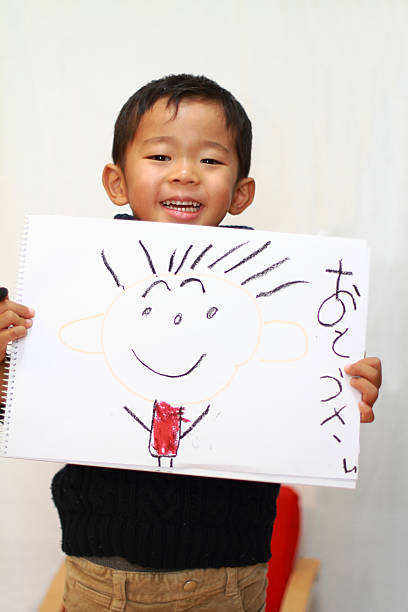 Boy and father's portrait
