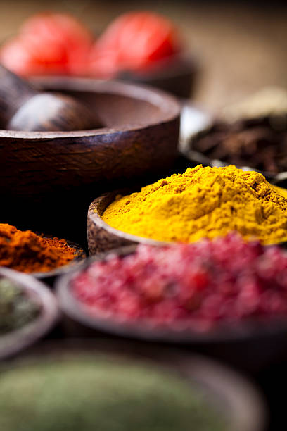 istock Curry, Wooden bowl spice 466703791