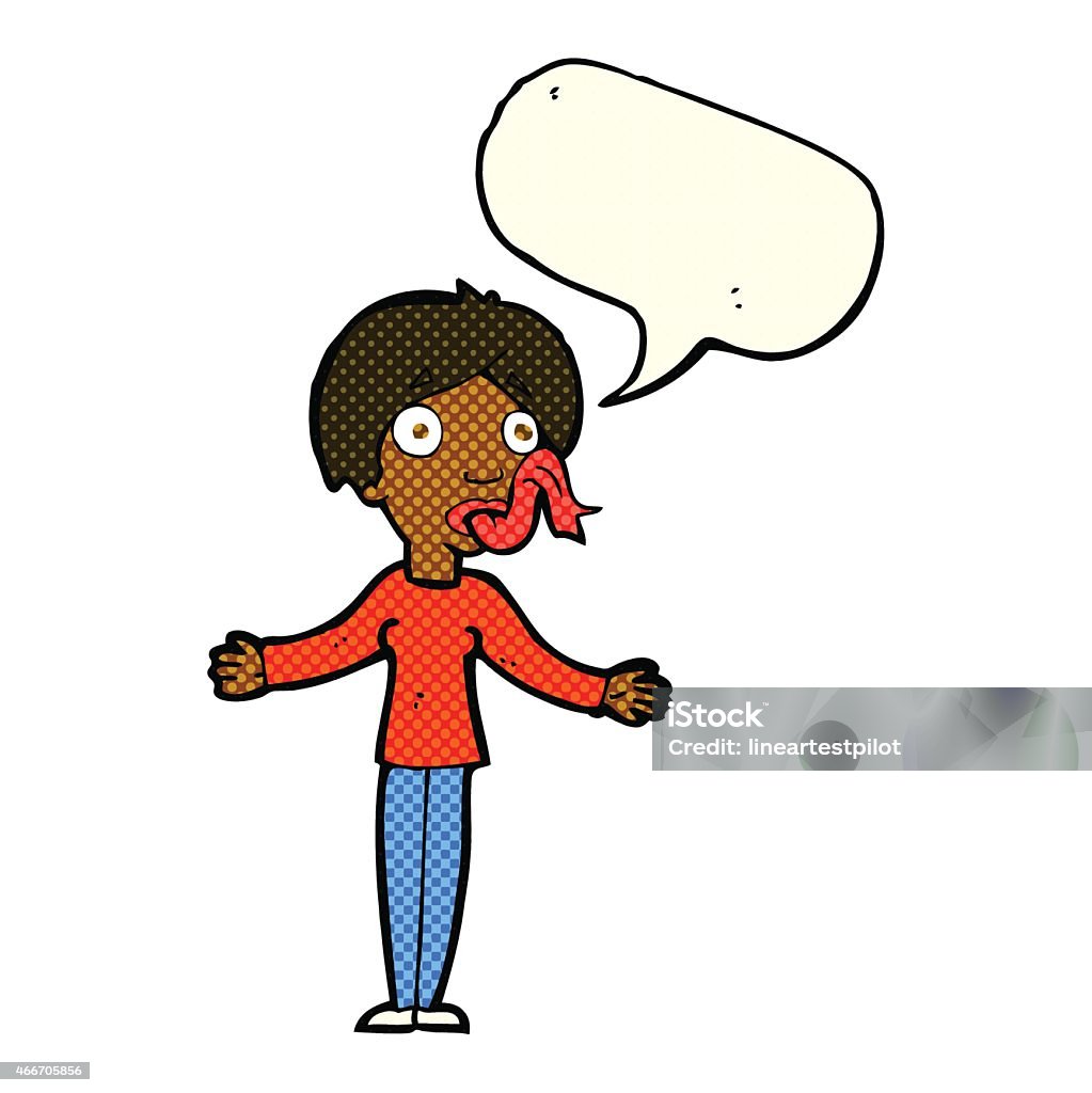 cartoon woman telling lies with speech bubble 2015 stock vector