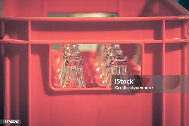 Red Plastic Crate With Empty Glass Bottles Stock Photo - Download Image Now - Bottle, Drinking Glass, Old-fashioned