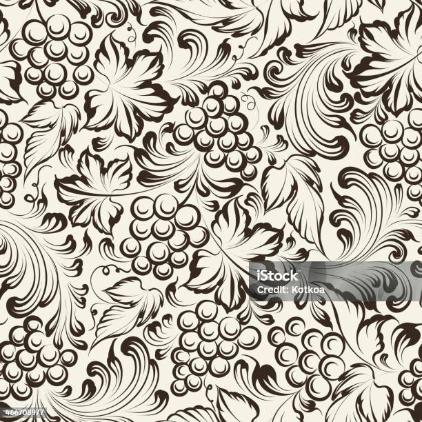 Vine Seamless Background Stock Illustration - Download Image Now - Grape, Vineyard, Pattern