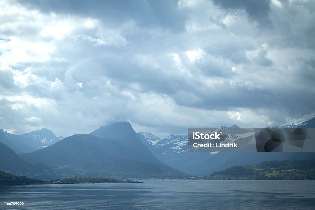 mountains and the sea mountains and the sea connecting together form the most beautiful places where they live trolls. Norway and Iceland are wonderful places in Europe 2015 Stock Photo