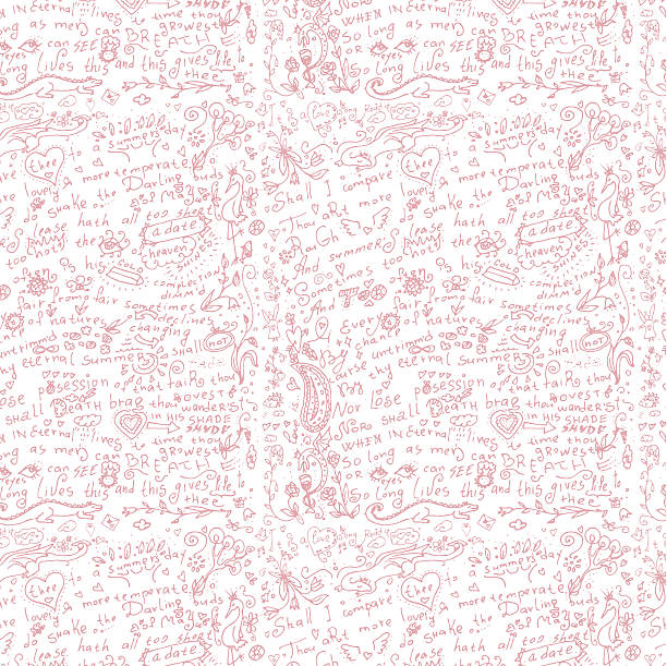 Romantic seamless pattern vector art illustration