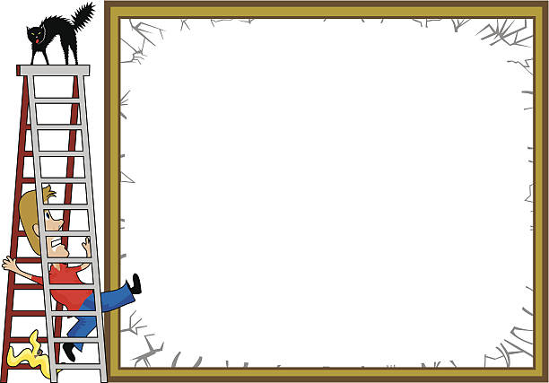 Friday The13th Frame C Friday The13th Frame C slipping on a banana peel clip art stock illustrations
