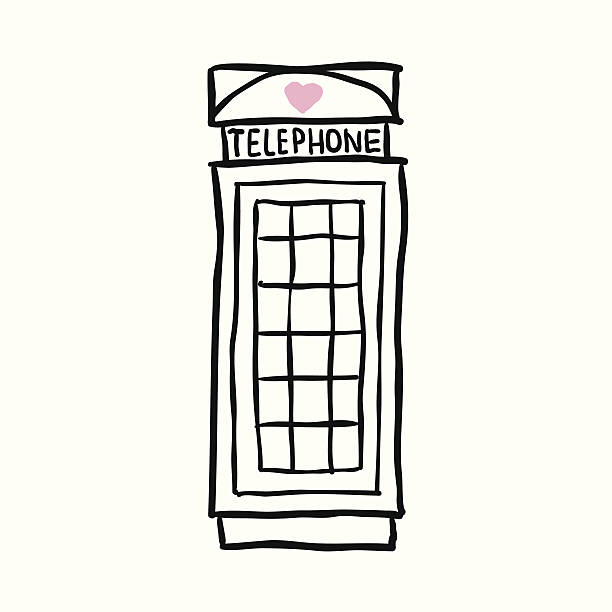 лондон pay телефона. эскиз иллюстрация на белом фоне - coin operated pay phone telephone communication stock illustrations