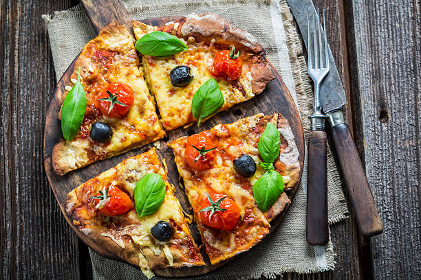 istock Homemade pizza with mushrooms 466720136