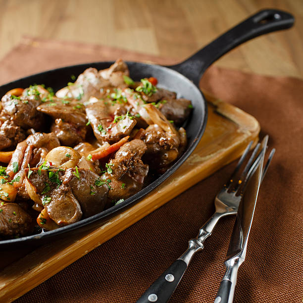 istock Liver baked with mushrooms, bacon and herbs 466720536