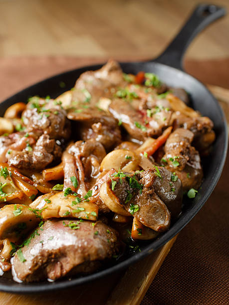 istock Liver baked with mushrooms, bacon and herbs 466720560