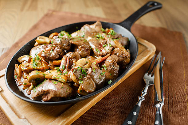 istock Liver baked with mushrooms, bacon and herbs 466720568