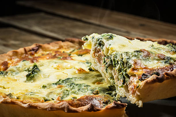 istock Slice of spinach pie. Closeup. 466721081