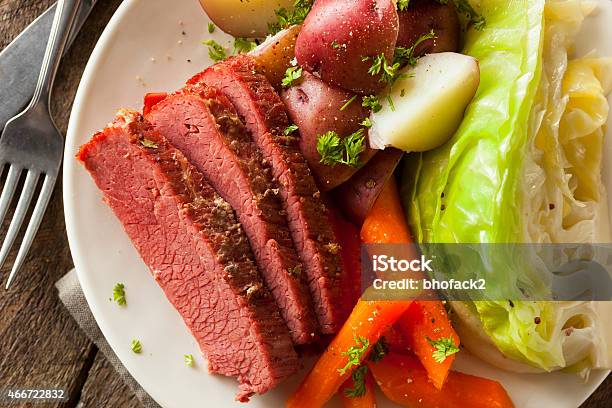 Homemade Corned Beef And Cabbage Stock Photo - Download Image Now - Cabbage, Corned Beef, Beef
