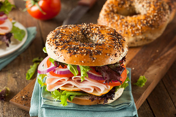 istock Healthy Turkey Sandwich on a Bagel 466722952