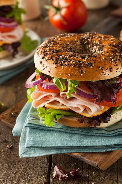 istock Healthy Turkey Sandwich on a Bagel 466722958