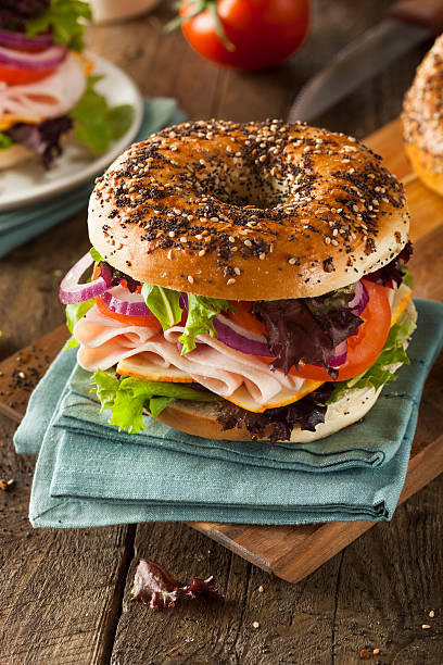 istock Healthy Turkey Sandwich on a Bagel 466722962