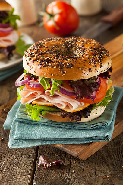 istock Healthy Turkey Sandwich on a Bagel 466722976