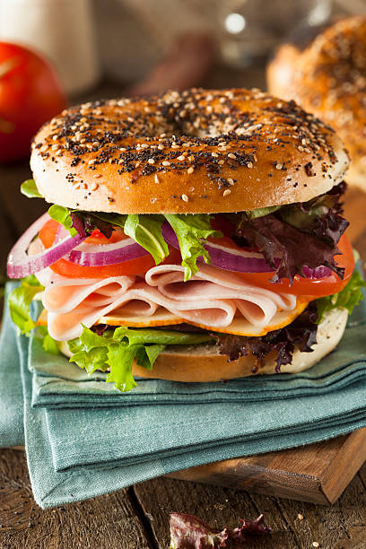 istock Healthy Turkey Sandwich on a Bagel 466722996