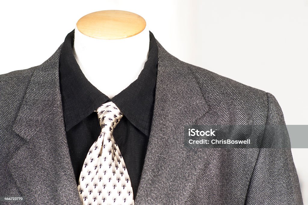 Suit Shirt Tie Department Store Mannequin Display Men's clothing store formal wear display 2015 Stock Photo