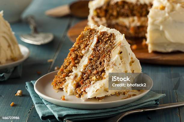 Healthy Homemade Carrot Cake Stock Photo - Download Image Now - Carrot Cake, Slice of Food, Slice of Cake