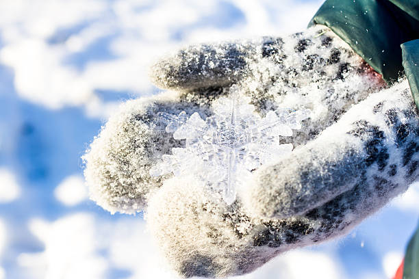 istock big snowflake in hands on dark mittens on winter background 466724534