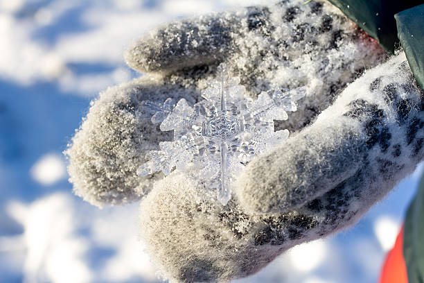 istock big snowflake in hands on dark mittens on winter background 466724536