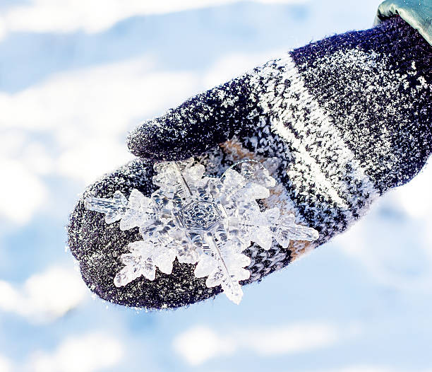 istock big snowflake in hands on dark mittens on winter background 466724544