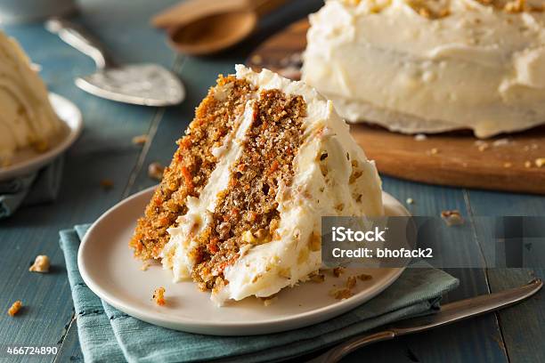Healthy Homemade Carrot Cake Stock Photo - Download Image Now - Carrot Cake, Cake, Slice of Cake