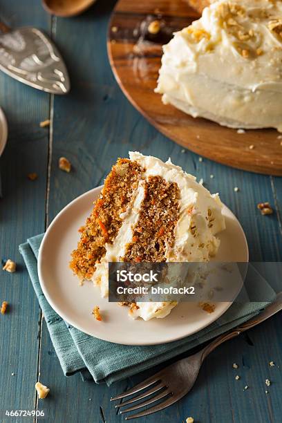 Healthy Homemade Carrot Cake Stock Photo - Download Image Now - Carrot Cake, Dessert - Sweet Food, 2015