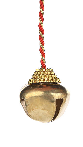 istock Golden jingle bell on a rope. 466728907