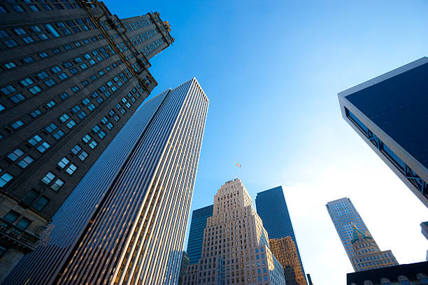 istock looking up skyscrapers in manhattan 466729327