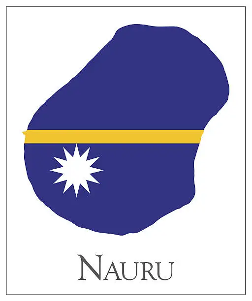 Vector illustration of Nauru flag map