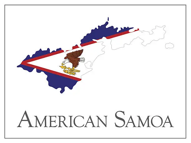 Vector illustration of American Samoa flag map