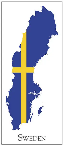 Vector illustration of Sweden flag map