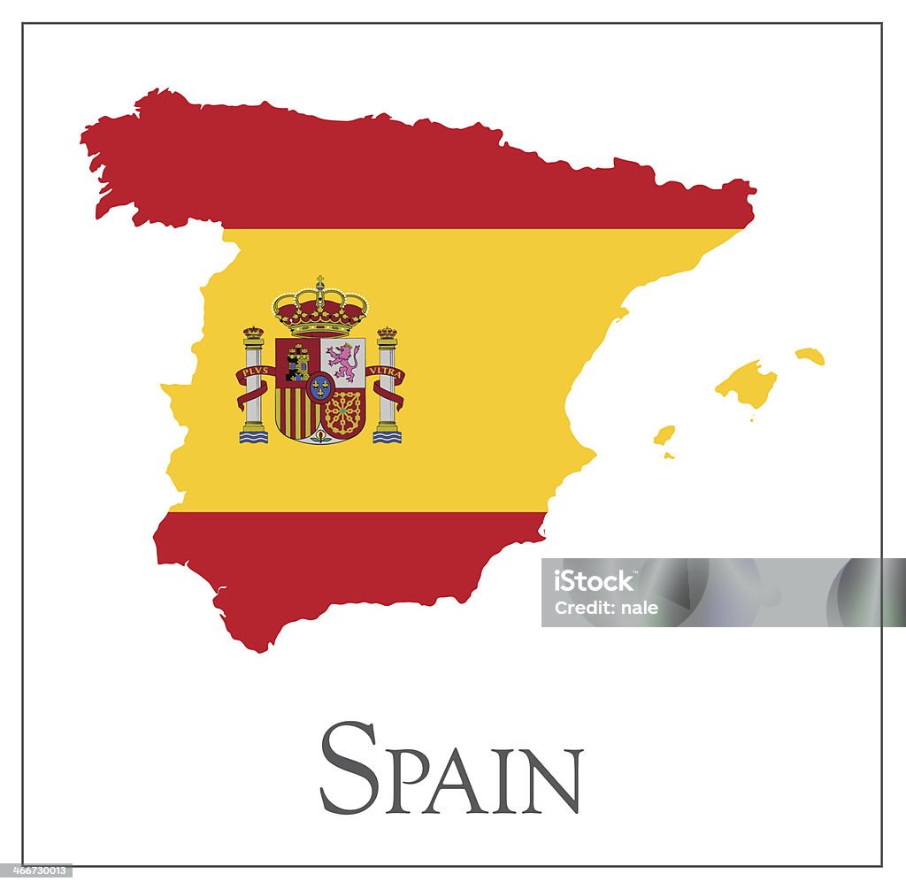 Mapa da bandeira Espanha - Vetor de Bandeira Espanhola royalty-free