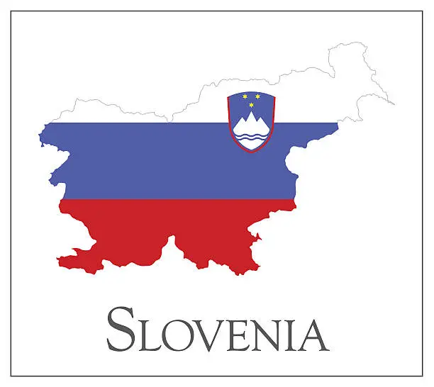 Vector illustration of Slovenia flag map