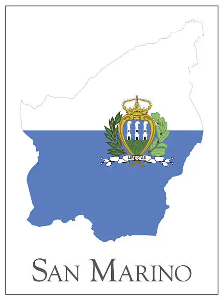 Vector illustration of San Marino flag map