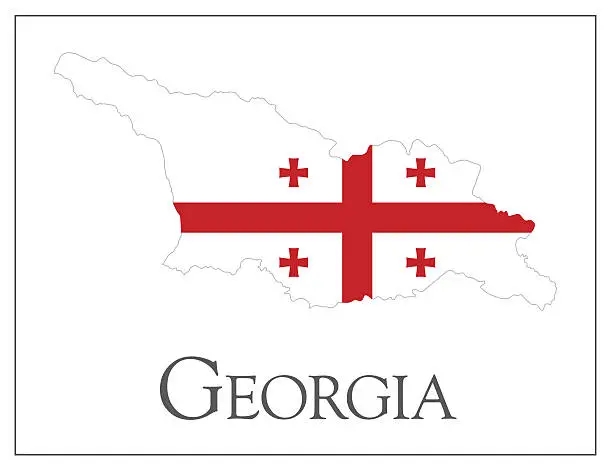 Vector illustration of Georgia flag map