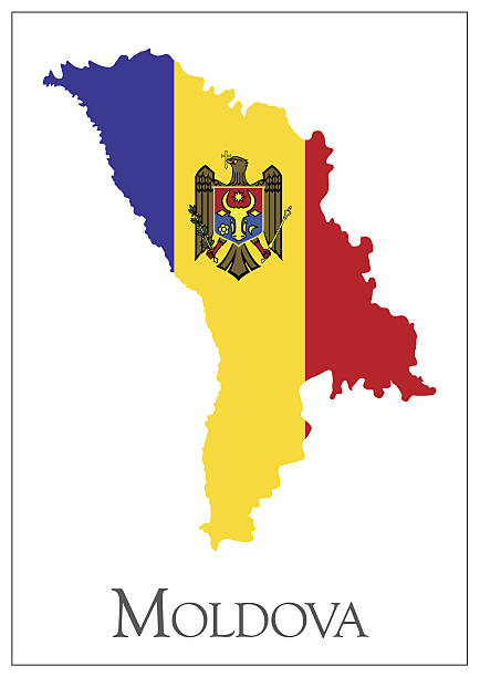 Moldova flag map Vector illustration of Moldova flag map   moldovan flag stock illustrations