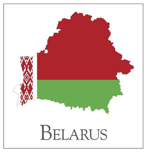 Vector illustration of Belarus flag map