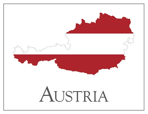 Vector illustration of Austria flag map