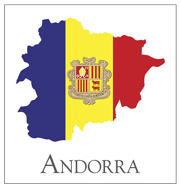 Vector illustration of Andorra flag map